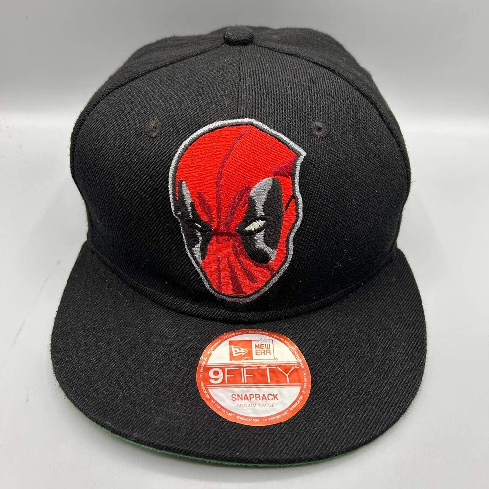 Deadpool Marvel Hat Men Black Red New Era Fits Snap Back Cap Wool